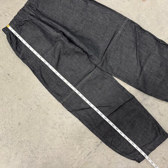 Lisa Bayne Cotton Linen Lantern Pant Wide Leg Dark Gray White Stitching Size XS - Picture 9 of 11